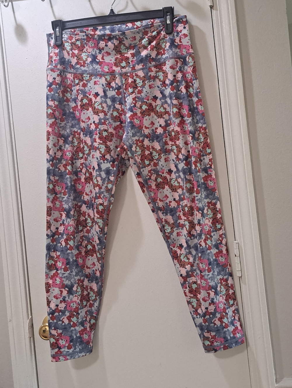 Floral Print High-Waist Leggings - Multicolor EUC